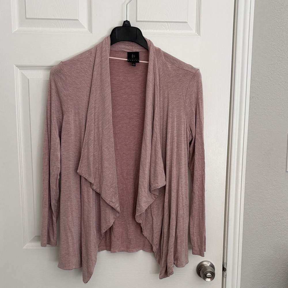 Bobeau Dusty Pink Draped Cardigan Sweater wsr5